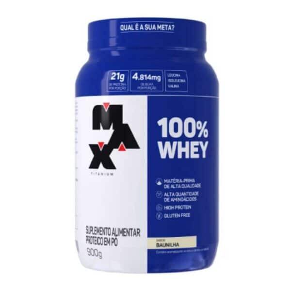 MAX TITANIUM 100% WHEY BAUNILHA 900g
