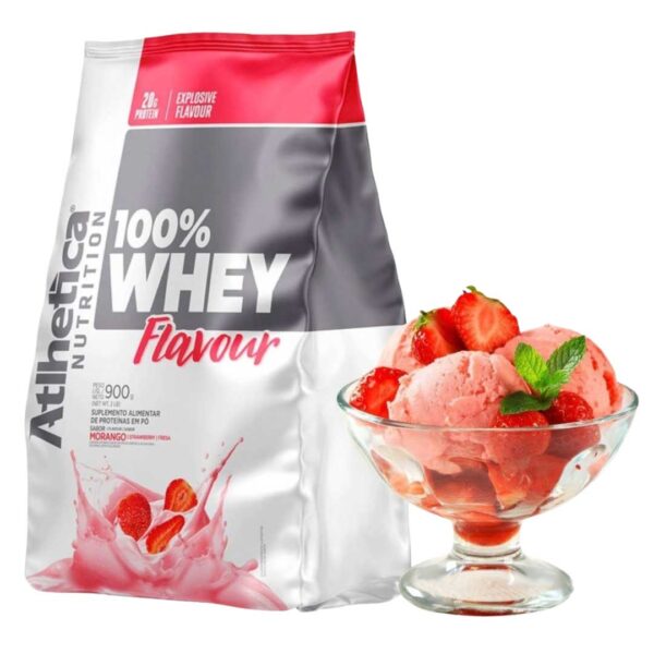 ATLHETICA 100% WHEY FLAVOUR REFIL MORANGO 900G - Image 2